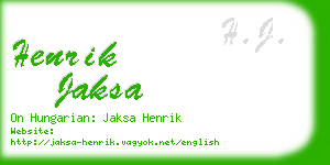 henrik jaksa business card